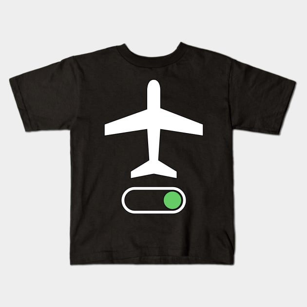 Airplane Mode On Vacation Summer Aviator Travel Kids T-Shirt by threefngrs